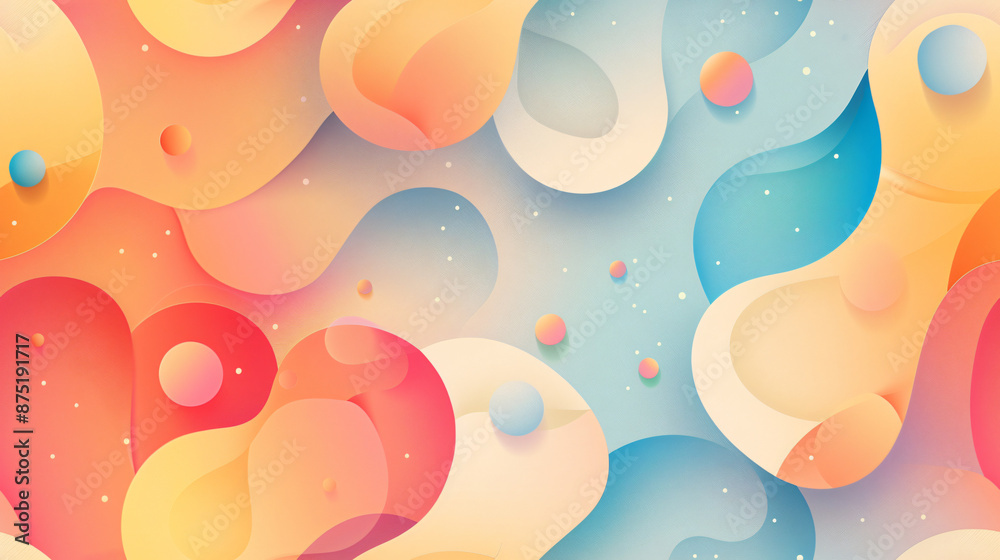 Poster Vibrant abstract background with fluid shapes intertwining to convey movement and energy