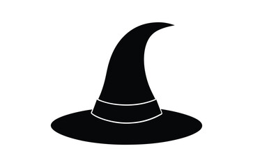 black witch hat , witch hat vector,   icon vector illustration, witch hat silhouette of a witch hat  isolated on a white background,  eps,  png,  svg,  vector, 