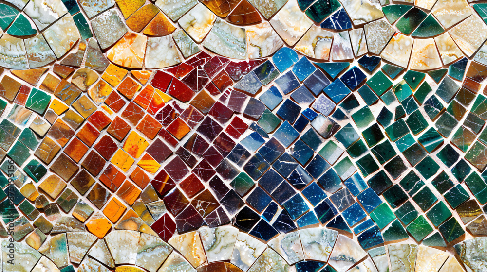 Aufkleber Abstract mosaic pattern creating background of colorful tiles