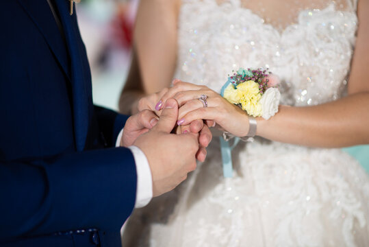 Couple rings to use as dowry at the wedding of the bride and groom