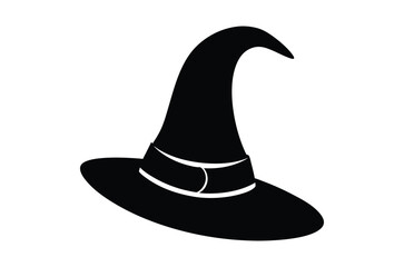 black witch hat , witch hat vector,   icon vector illustration, witch hat silhouette of a witch hat  isolated on a white background,  eps,  png,  svg,  vector, 