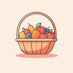 Fruit basket vector illustration