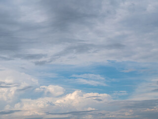 Many clouds in the sky with bruises