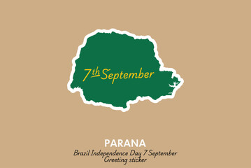 Celebrate Brazil's Independence Day with this unique Paraná vector sticker! Perfect for greeting cards, social media posts, and festive decorations. Capture the spirit of September 7th.