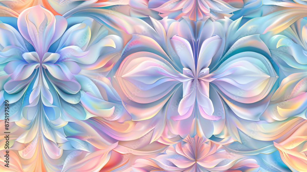 Aufkleber abstract floral pattern in pastel colors forming a romantic background for design projects