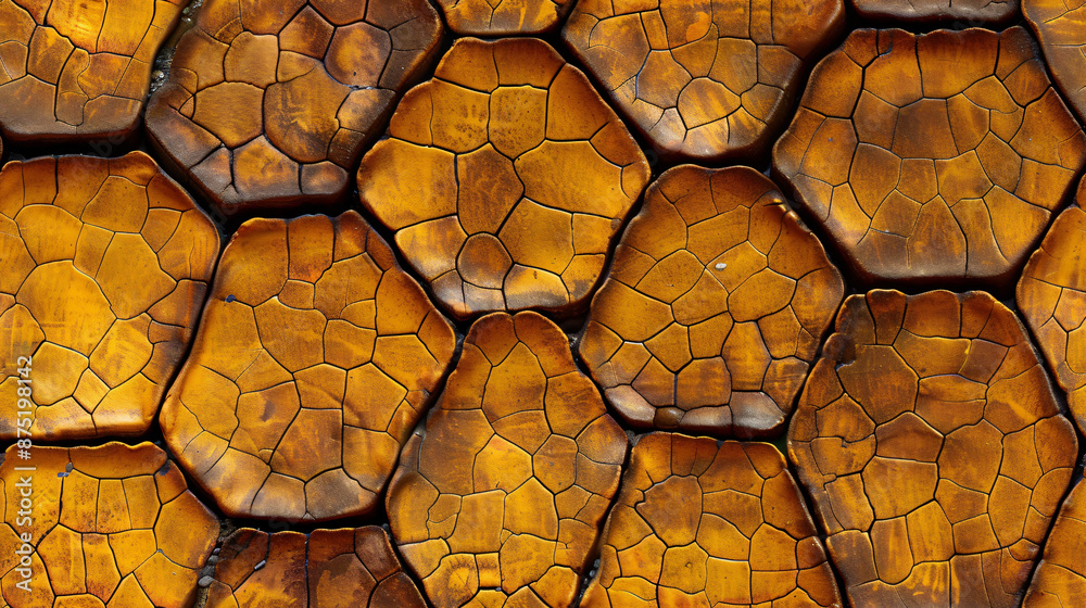 Poster Abstract background created by a repeating pattern of cracked ceramic tiles