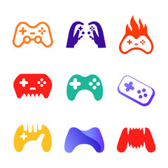 Gaming logo. Gaming logo set. Game pad icon set.