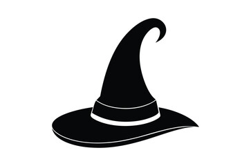 black witch hat , witch hat vector,   icon vector illustration, witch hat silhouette of a witch hat  isolated on a white background,  eps,  png,  svg,  vector, 