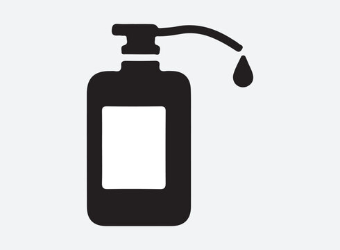 recommend clip art: Shampoo and liquid soap bottle vector silhouette icon.