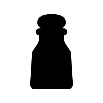 recommend clip art: Salt bottle silhouette on white background. Salt bottle icon sign vector illustration design.