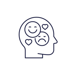 emotional intelligence line icon on white