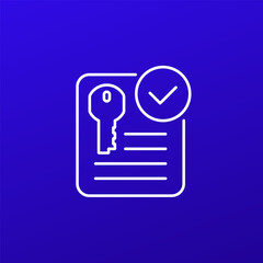 Encrypted document line icon for web