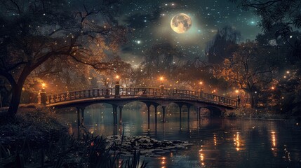Elegant Bridge with a Romantic Backdrop