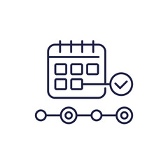 appointment line icon with a calendar