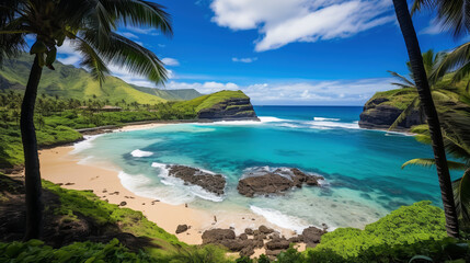 beautiful beach showcasing pristine white sand and turquoise waters