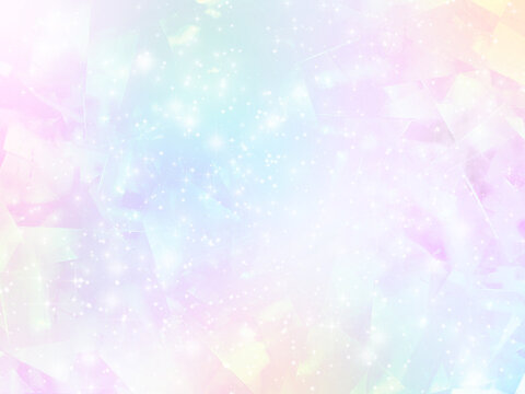 Soft pastel rainbow glitter background（淡いきれいなオーロラ色のキラキラ背景）