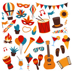Festa Junina icon set. Festive icon set. Festa Junina icon.