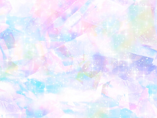 Soft pastel rainbow glitter background（淡いきれいなオーロラ色のキラキラ背景）