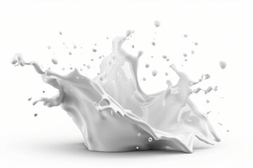 refreshing milk splash, liquid dairy element, high-detail illustration, bright and smooth, isolated on white background