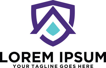 Shield modern A letter logo