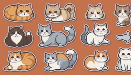 Fototapeta premium Smiling Cat Characters