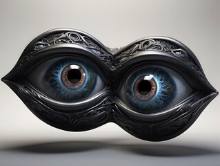 black mask on white background