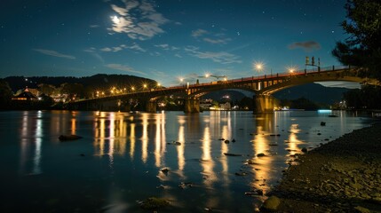 Fototapeta premium Elegant Bridge with a Romantic Backdrop