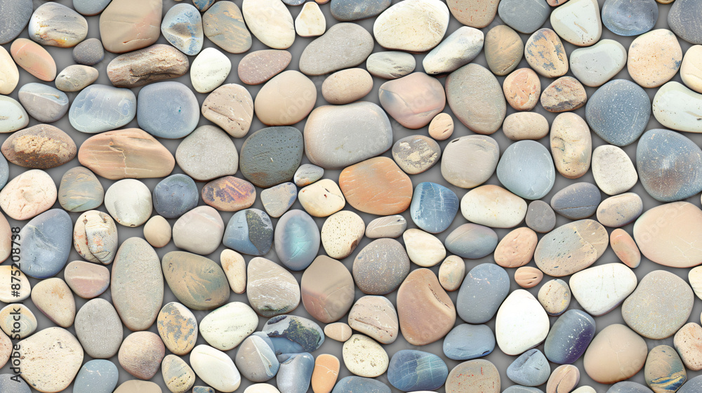 Aufkleber Seamless texture of smooth colorful pebbles forming a relaxing pattern
