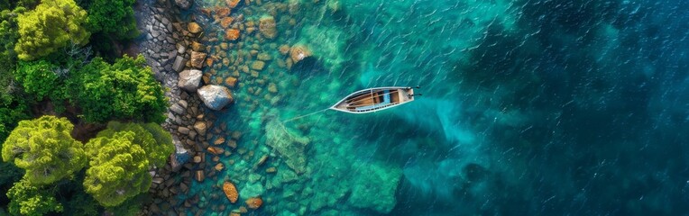 Fototapeta premium Amazing Top View of a River Valley between the Cliffs