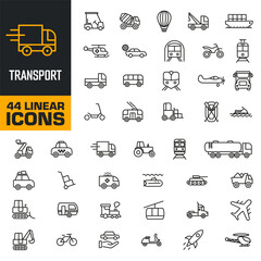 Transport icon. Transport icons set. Linear style.