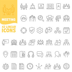 Meeting icon. Meeting icon set. Linear style.