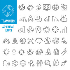 Fototapeta premium Teamwork icon. Teamwork icon set. Linear style.