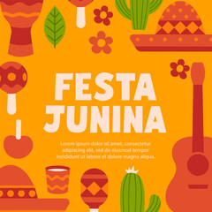 Festa junina. Festa junina banner set. Flat style.