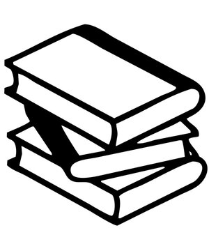 recommend clip art: book stack line art illustration icon isolated on a white background resembling reading, learning, studying