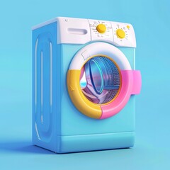 Cute theme, Washing machine, Cartoon, Simplicity