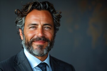 Fototapeta premium Confident Smiling Middle-Aged Businessman Portrait