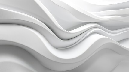 Abstract wavy white background. AI generated.
