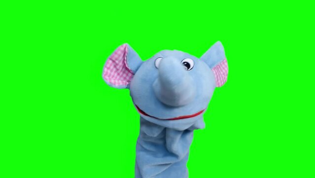 3D Puppet Elephant Talking and Dancing Green Screen Animation
