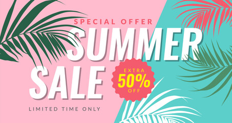 Naklejka premium Summer sale banner