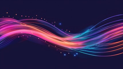 abstraction of data transmission using fiber optic cable in section.