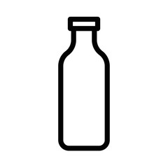 Vector illustration of a bottle icon in a simple black and white design. Editable stroke.
