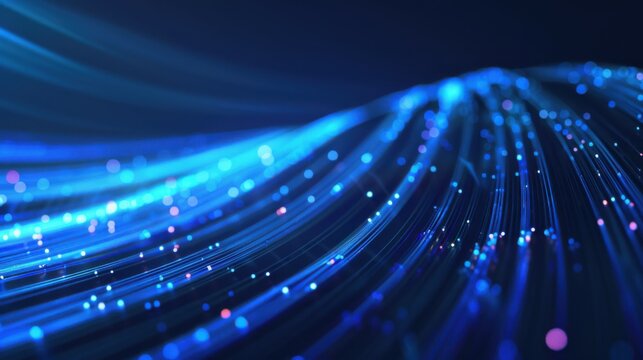 abstraction of data transmission using fiber optic cable in section.