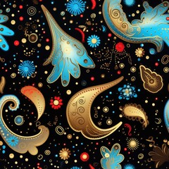 Abstract floral seamless pattern