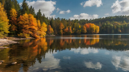 autumn in the forest, ai generated