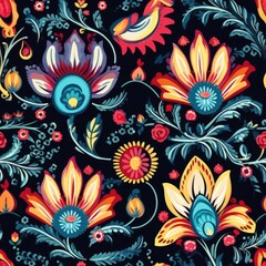 Abstract floral seamless pattern