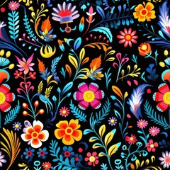 Abstract floral seamless pattern