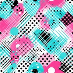 grunge texture with polka dots seamless pattern