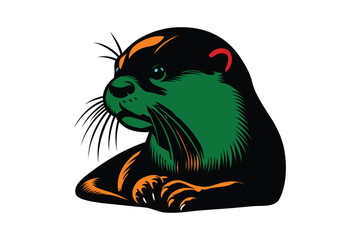 Otter art vector silhouette design eps