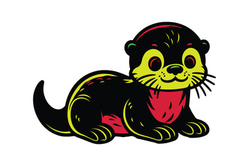 Otter vector silhouette 3.eps