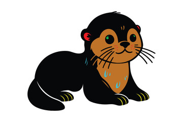 Otter art vector silhouette design eps